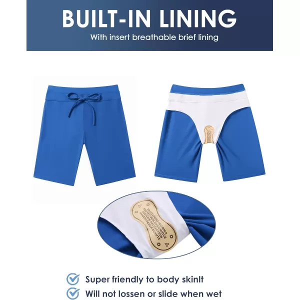 Ekouaer Womens Board Shorts High Waist Swim Shorts Beach Surf Swimwear ShortsBrilliant Blue