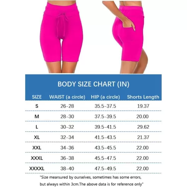 Ekouaer Womens Board Shorts High Waist Swim Shorts Beach Surf Swimwear ShortsRose Red