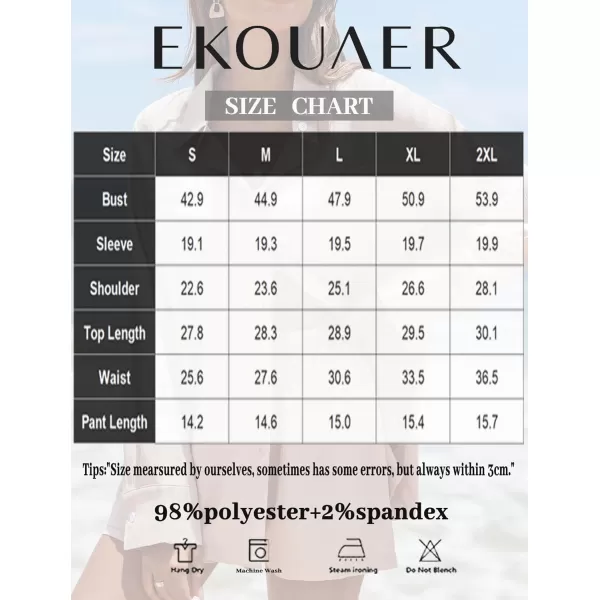 Ekouaer Womens Button Down Lounge Set Long Sleeve Shirt and Shorts 2 Piece Outfits Loungewear Pajama with PocketsBlack