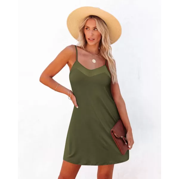 Ekouaer Womens Camisole Chemise NightgownArmy Green