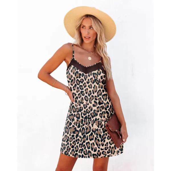 Ekouaer Womens Camisole Chemise NightgownLeopard