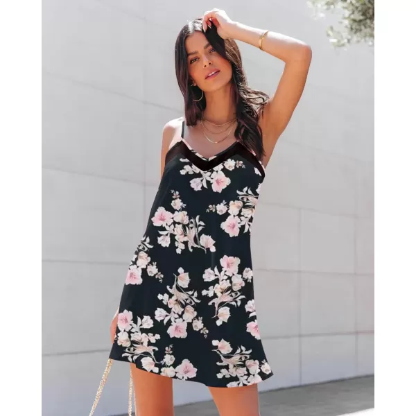 Ekouaer Womens Camisole Chemise NightgownPink Floral