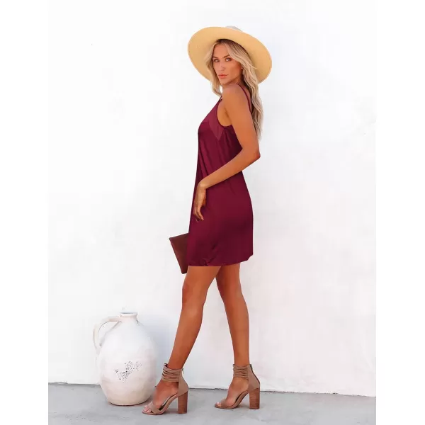 Ekouaer Womens Camisole Chemise NightgownWine Red