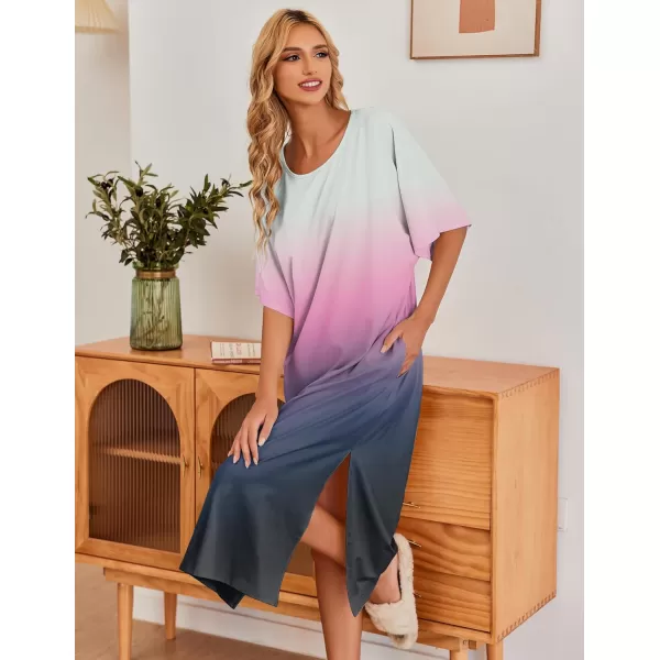 Ekouaer Womens Casual Maxi Long NightgownAagradients