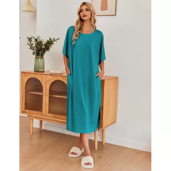 Ekouaer Womens Casual Maxi Long NightgownAaqua Green