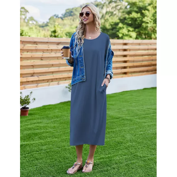 Ekouaer Womens Casual Maxi Long NightgownAblue