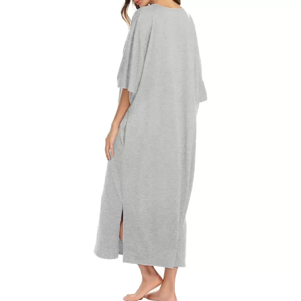 Ekouaer Womens Casual Maxi Long NightgownAlight Grey