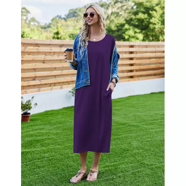 Ekouaer Womens Casual Maxi Long NightgownApurple
