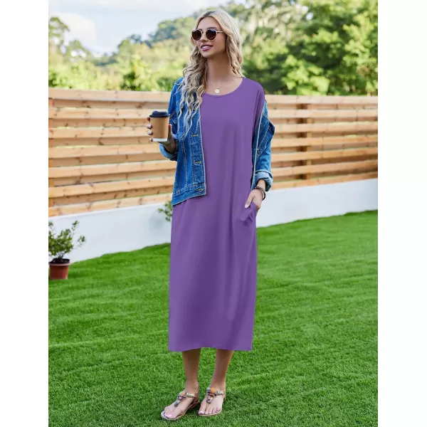 Ekouaer Womens Casual Maxi Long NightgownAwineberry