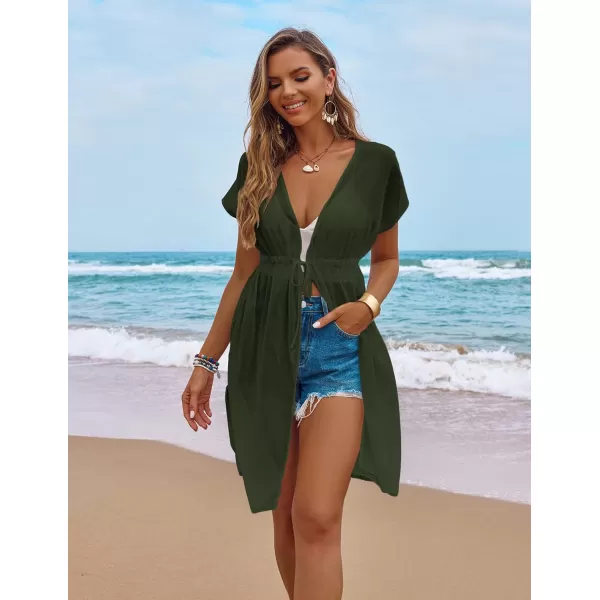 Ekouaer Womens Chiffon Sheer Cardigan Cover UpsA08army Green