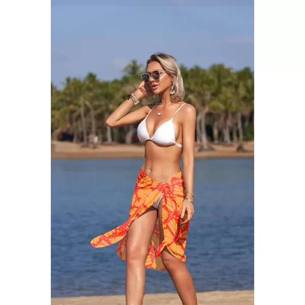 Ekouaer Womens Chiffon Swimsuit Sarong Cover UpsApatorange Flowers