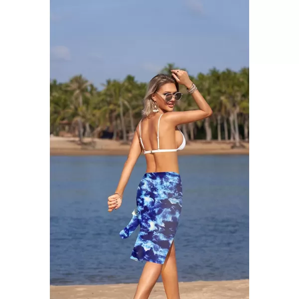 Ekouaer Womens Chiffon Swimsuit Sarong Cover UpsApattie Dye Blue