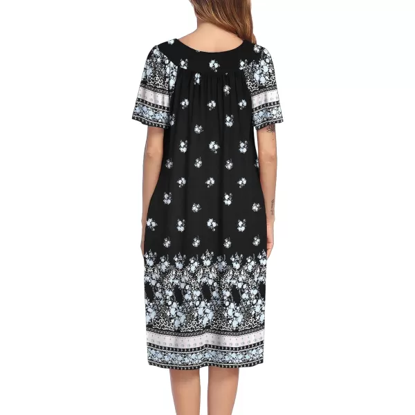 Ekouaer Womens House Dress with PocketsBlack Border