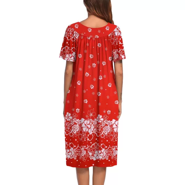 Ekouaer Womens House Dress with PocketsChristmas Print