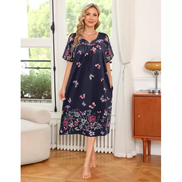 Ekouaer Womens House Dress with PocketsEvening Floral