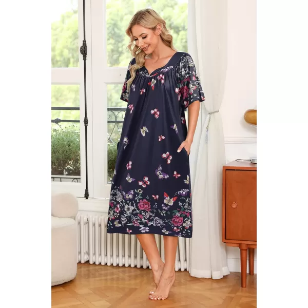 Ekouaer Womens House Dress with PocketsEvening Floral