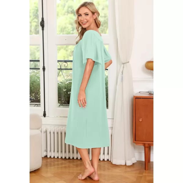 Ekouaer Womens House Dress with PocketsLight Green