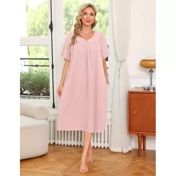 Ekouaer Womens House Dress with PocketsLight Pink