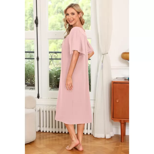 Ekouaer Womens House Dress with PocketsLight Pink