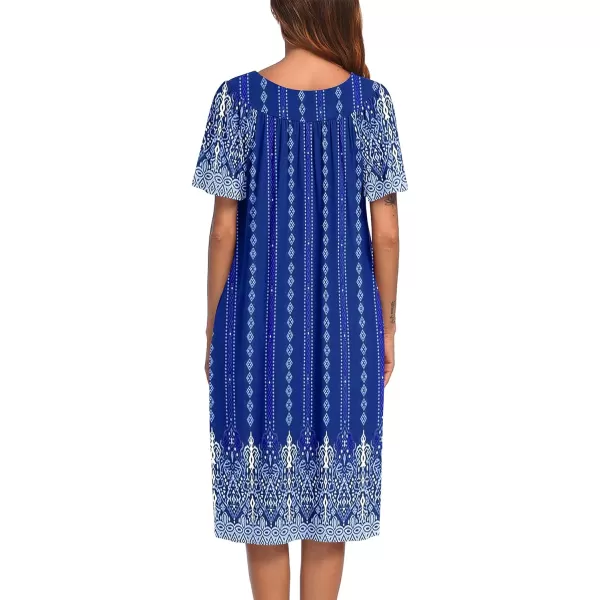 Ekouaer Womens House Dress with PocketsNavy Boho