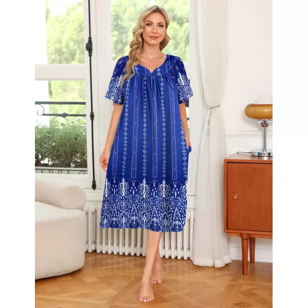 Ekouaer Womens House Dress with PocketsNavy Boho