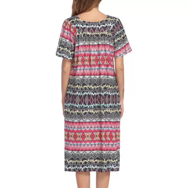 Ekouaer Womens House Dress with PocketsRed