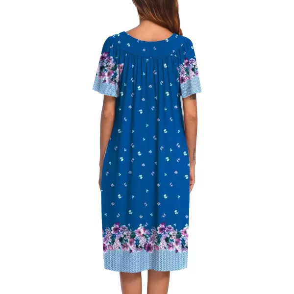 Ekouaer Womens House Dress with PocketsTeal Floral Paisley