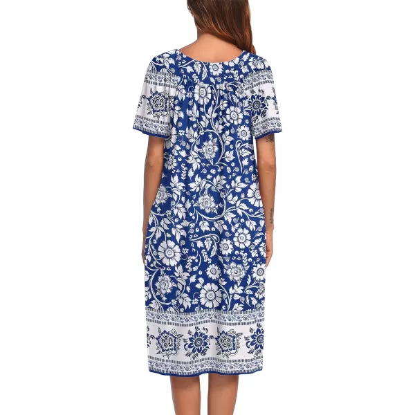 Ekouaer Womens House Dress with PocketsWhite Boho