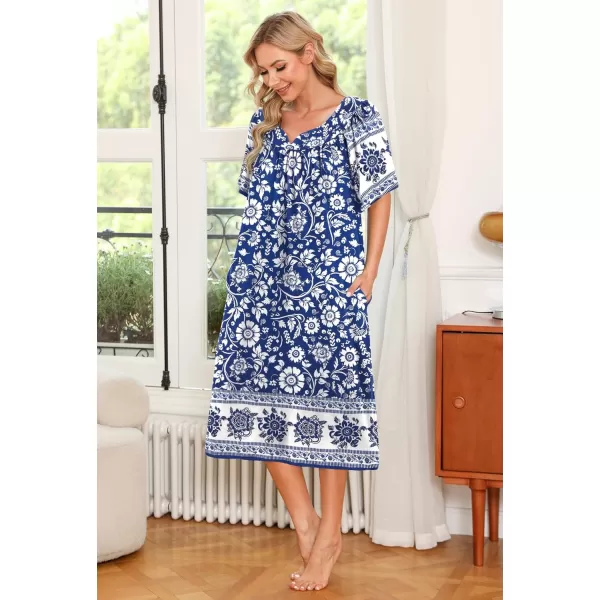 Ekouaer Womens House Dress with PocketsWhite Boho