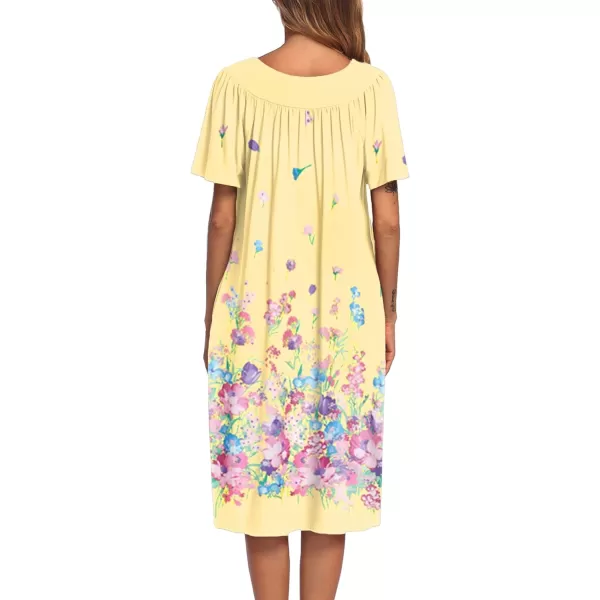 Ekouaer Womens House Dress with PocketsYellow Butterfly