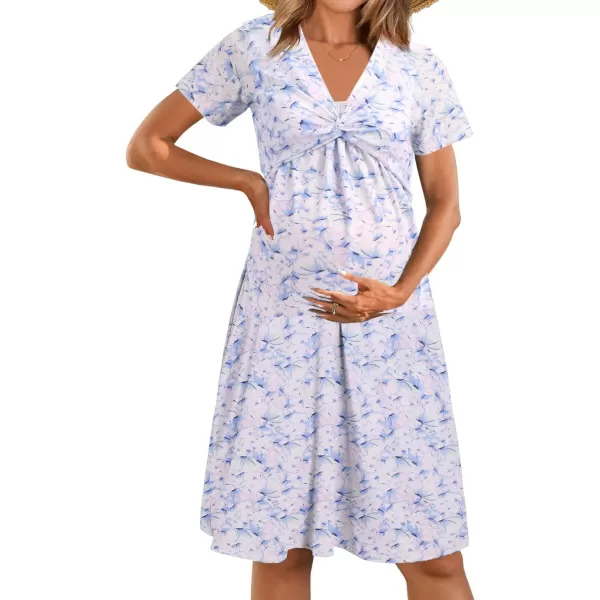 Ekouaer Womens Maternity Dress Floral Nursing DressButterfly