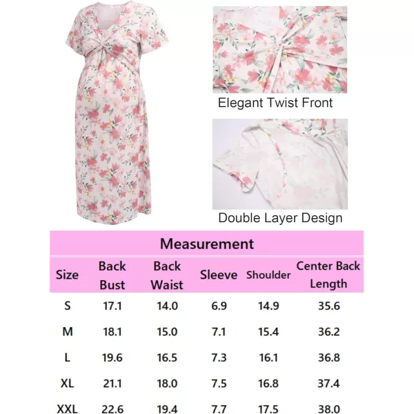 Ekouaer Womens Maternity Dress Floral Nursing DressWhite Flowers