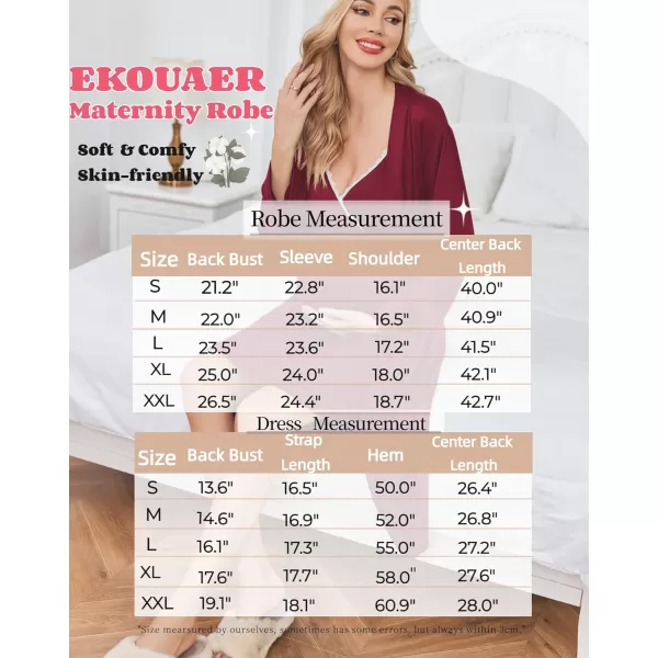 Ekouaer Womens Maternity Nursing Gown and Robe Set Labor Delivery Nuring Nightgowns for Hospital Breastfeeding RobesBlack