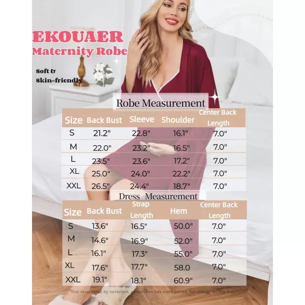 Ekouaer Womens Maternity Nursing Gown and Robe Set Labor Delivery Nuring Nightgowns for Hospital Breastfeeding RobesBlack Flower