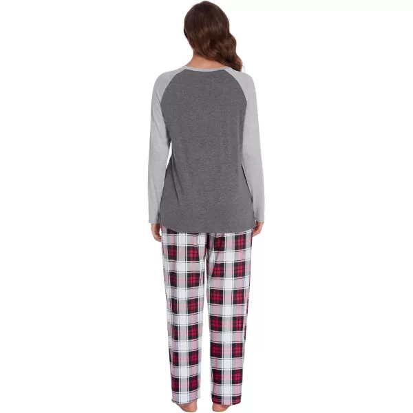 Ekouaer Womens Maternity Nursing Pajama Set Long Sleeves Breastfeeding Sleepwear Comfy Hospital Pregnancy Pjs SetGrey Plaid