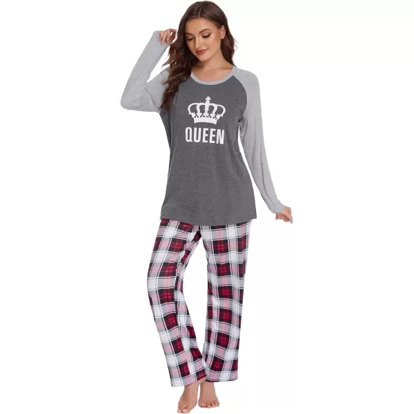 Ekouaer Womens Maternity Nursing Pajama Set Long Sleeves Breastfeeding Sleepwear Comfy Hospital Pregnancy Pjs SetGrey Plaid