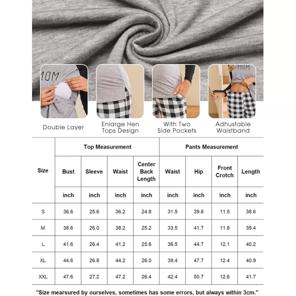 Ekouaer Womens Maternity Nursing Pajama Set Long Sleeves Breastfeeding Sleepwear Comfy Hospital Pregnancy Pjs SetGrey Stripe