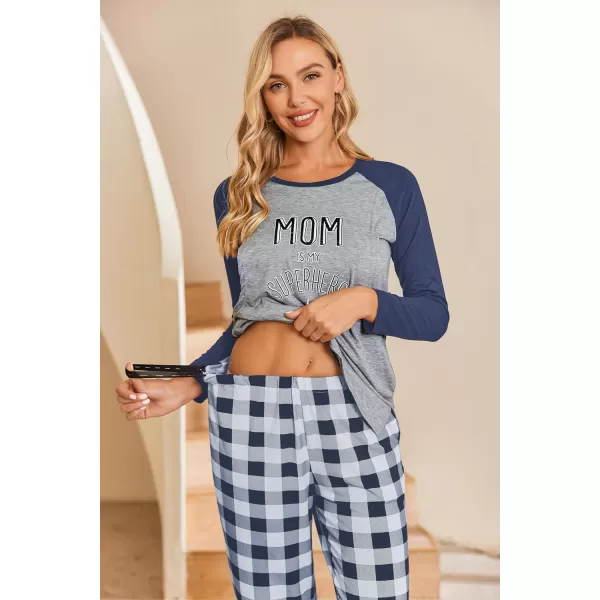 Ekouaer Womens Maternity Nursing Pajama Set Long Sleeves Breastfeeding Sleepwear Comfy Hospital Pregnancy Pjs SetNavy Blue