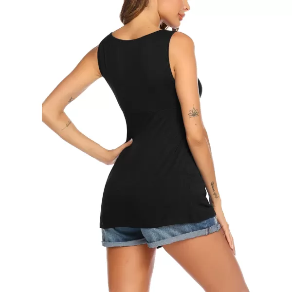 Ekouaer Womens Maternity Nursing Top for Pregnancy and Postpartum Easy Breastfeeding Tank Tee ShirtsBlack