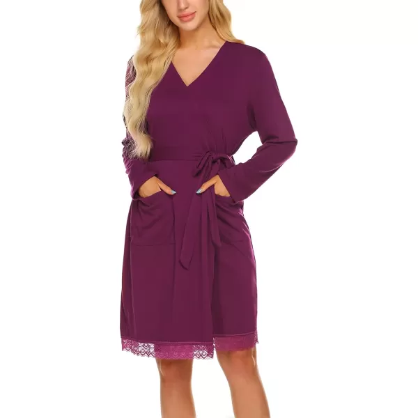 Ekouaer Womens Maternity Robes 3 in 1 Labor and Delivery Gown Soft Nursing Bathrobe Pregnancy Breastfeeding SleepwearA07purple