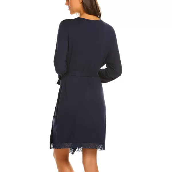 Ekouaer Womens Maternity Robes 3 in 1 Labor and Delivery Gown Soft Nursing Bathrobe Pregnancy Breastfeeding SleepwearA09navy Blue