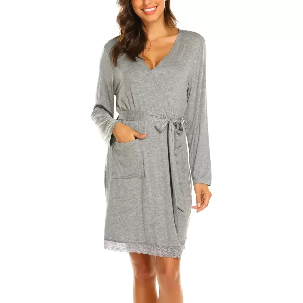 Ekouaer Womens Maternity Robes 3 in 1 Labor and Delivery Gown Soft Nursing Bathrobe Pregnancy Breastfeeding SleepwearA10grey