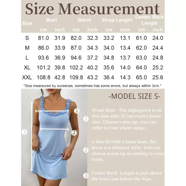 Ekouaer Womens Nightgown Pj Dress for Women Sleeveless U Neck Soft Chemise Sleepwear Cute SXXLBaby Blue