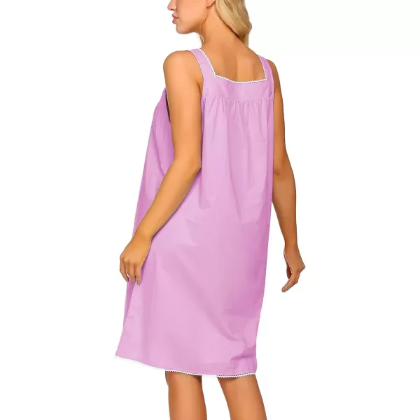 Ekouaer Womens Nightgown Sleepwear Cotton Sleeveless Sleep Dress V Neck Nightwear LoungewearLight Pink