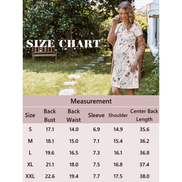 Ekouaer Womens Nursing Dress Breastfeeding Short Sleeve Floral Maternity Dresses Casual Pregnancy Clothes SXXLAkhaki Flowers