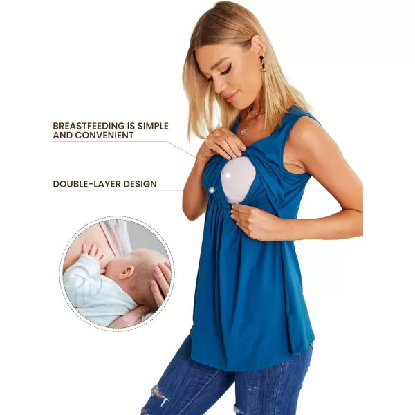 Ekouaer Womens Nursing Tank Tops for Breastfeeding 3 PacksBlackamplight Gray ampGreengp4
