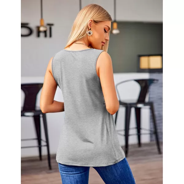 Ekouaer Womens Nursing Tank Tops for Breastfeeding 3 PacksBlackamplight Gray ampPinkgp6