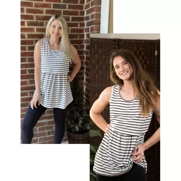 Ekouaer Womens Nursing Tank Tops for Breastfeeding 3 PacksBlackamplight Grayampwhite Stripegp2