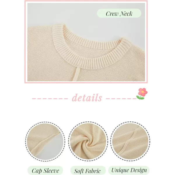 Ekouaer Womens Pajamas Cap Sleeve Knit Lounge Set 2 Piece Soft Pjs Loungewear Sweater SetsLight Brown