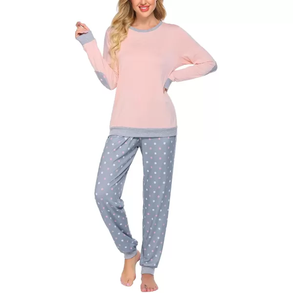 Ekouaer Womens Pajamas Sets Long Sleeve with Plaid Pants Soft Sleepwear O Neck 2 Piece Pjs Joggers Loung Set with PocketsPat7